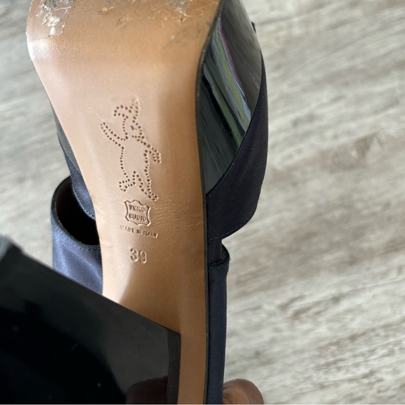 MARNI Platform Heels Satin Black Blue Size 39 Ready To Wear Spring 2008 - Picture 8 of 13